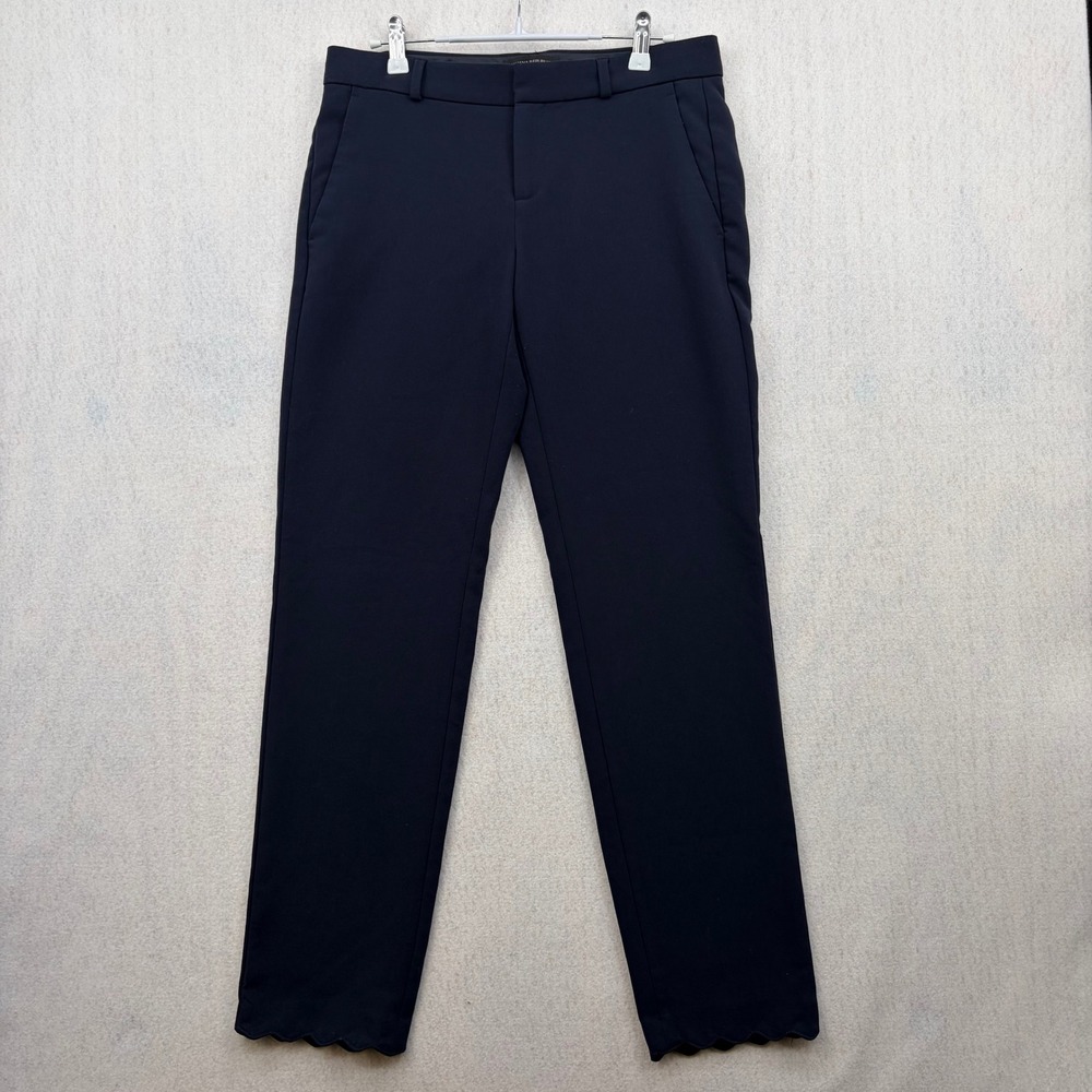 Banana Republic Avery Scalloped Hem Navy Blue Dress Pants Trousers 2L Tall